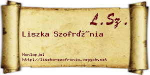 Liszka Szofrónia névjegykártya